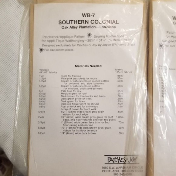 1981 Patches of Joy lot of 3 patterns old houses Pat013 - Picture 6 of 8